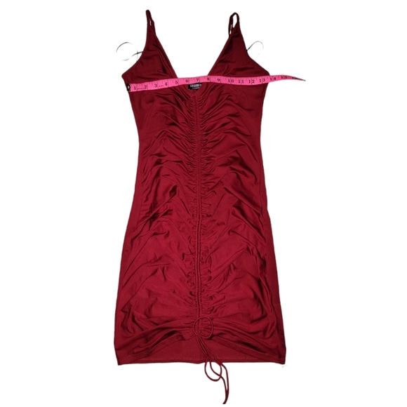 Fashion Nova Burgundy Ruched Dress - Picture 9 of 9